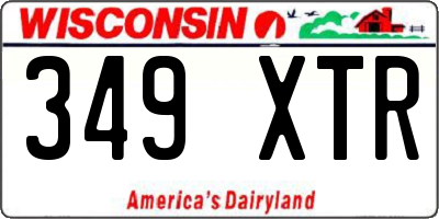 WI license plate 349XTR