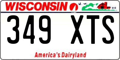 WI license plate 349XTS