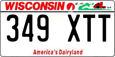 WI license plate 349XTT