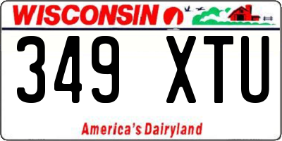 WI license plate 349XTU