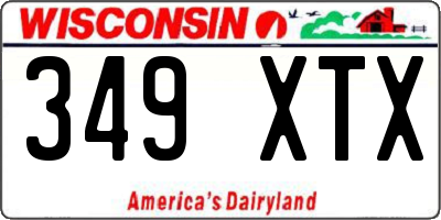 WI license plate 349XTX