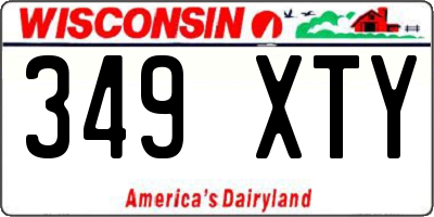 WI license plate 349XTY