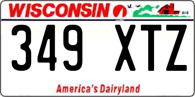 WI license plate 349XTZ
