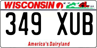 WI license plate 349XUB