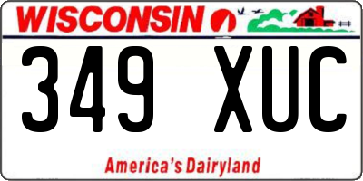 WI license plate 349XUC