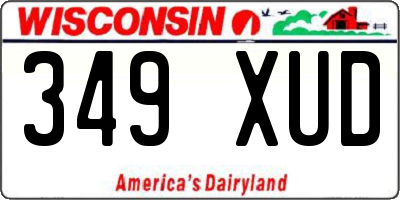 WI license plate 349XUD
