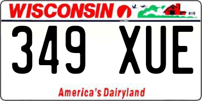 WI license plate 349XUE