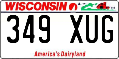 WI license plate 349XUG