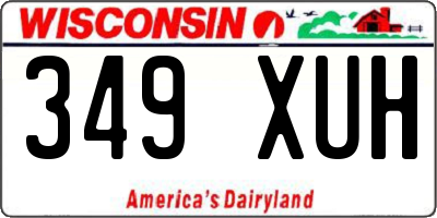WI license plate 349XUH
