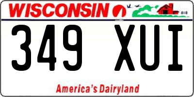 WI license plate 349XUI