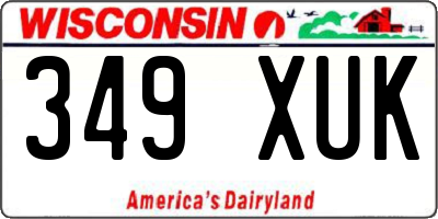 WI license plate 349XUK