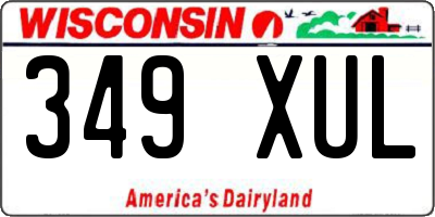 WI license plate 349XUL