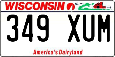 WI license plate 349XUM