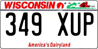 WI license plate 349XUP