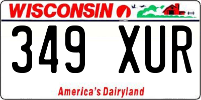 WI license plate 349XUR