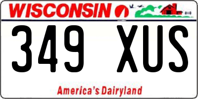 WI license plate 349XUS
