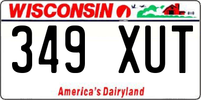 WI license plate 349XUT