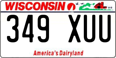 WI license plate 349XUU