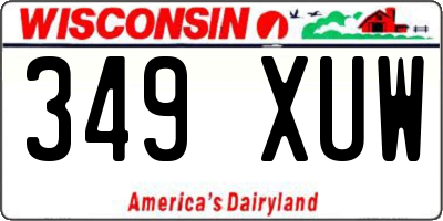 WI license plate 349XUW