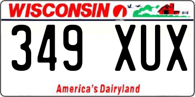 WI license plate 349XUX