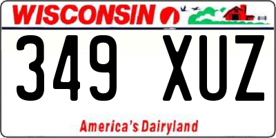 WI license plate 349XUZ