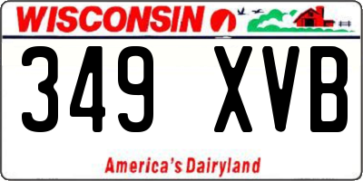 WI license plate 349XVB