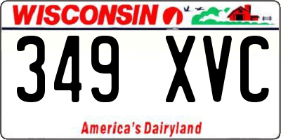 WI license plate 349XVC