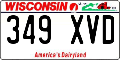 WI license plate 349XVD