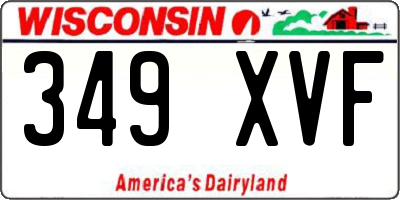 WI license plate 349XVF