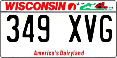 WI license plate 349XVG