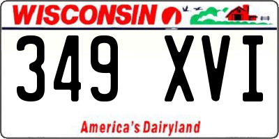 WI license plate 349XVI