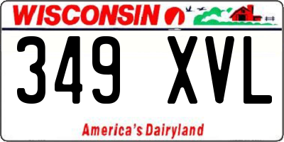 WI license plate 349XVL