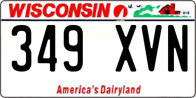 WI license plate 349XVN