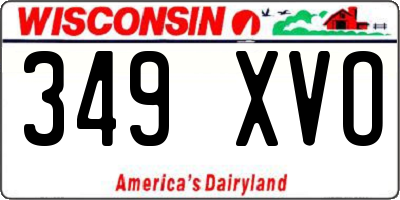 WI license plate 349XVO