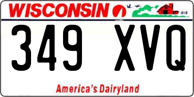 WI license plate 349XVQ