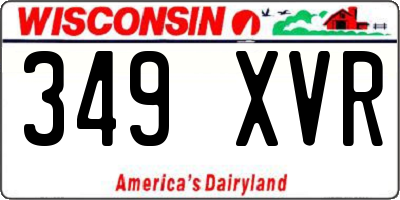 WI license plate 349XVR