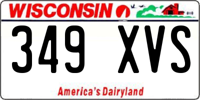 WI license plate 349XVS