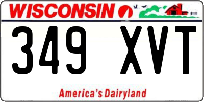 WI license plate 349XVT
