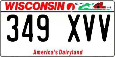 WI license plate 349XVV