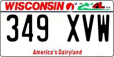 WI license plate 349XVW
