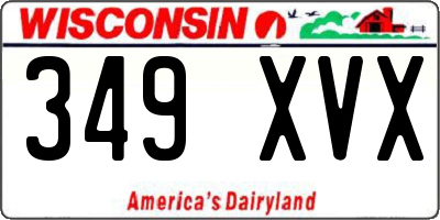WI license plate 349XVX