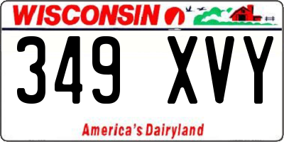 WI license plate 349XVY