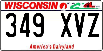 WI license plate 349XVZ