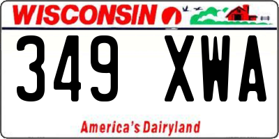WI license plate 349XWA