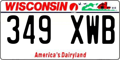 WI license plate 349XWB