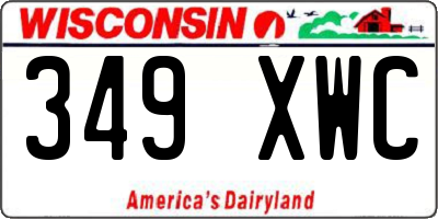 WI license plate 349XWC
