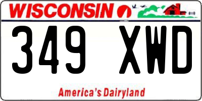 WI license plate 349XWD