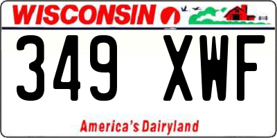 WI license plate 349XWF
