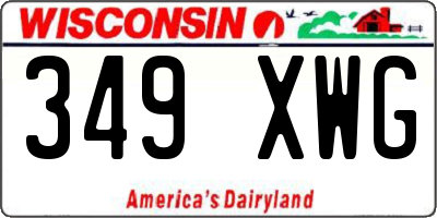 WI license plate 349XWG