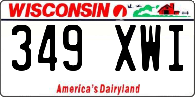 WI license plate 349XWI